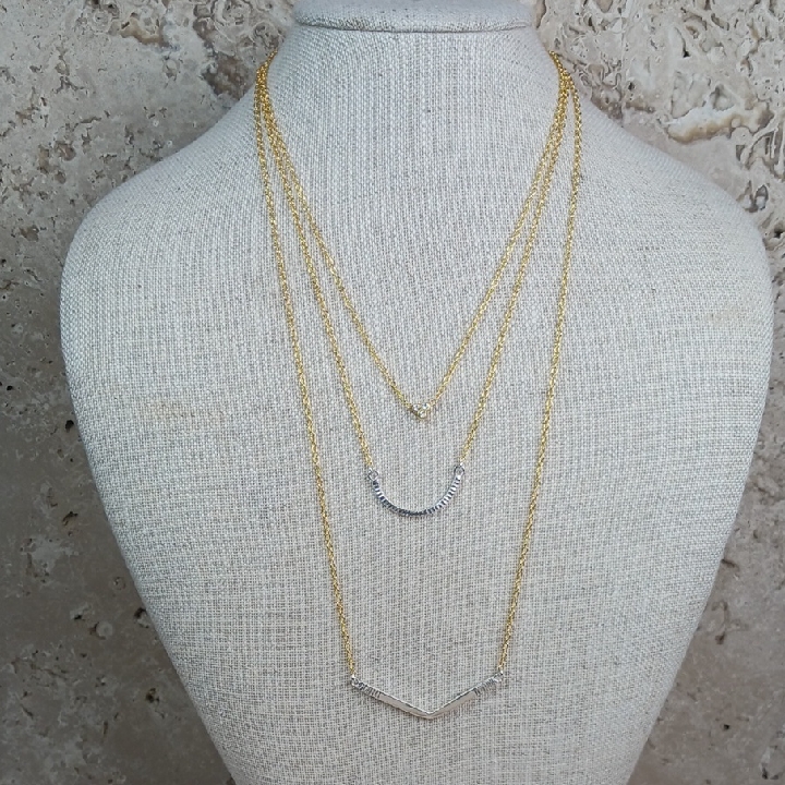 3 Pc Alpha Stacking Necklace Set